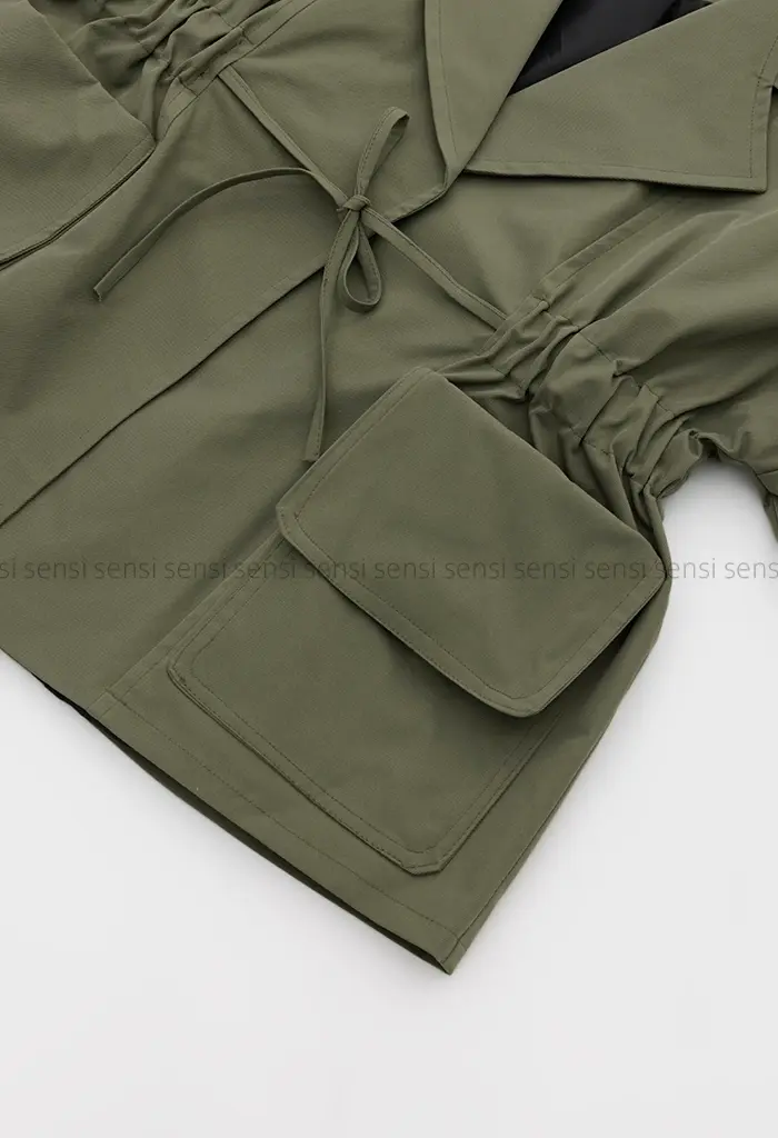 بارانی کمرکش کتان کد1004289