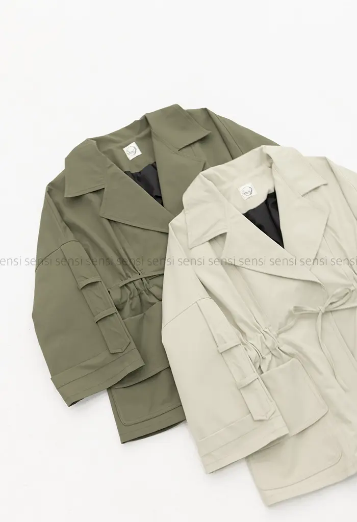 بارانی کمرکش کتان کد1004289