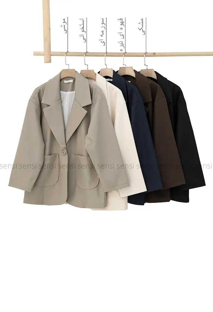 کت کتان کج راه آستر دار کد1004314