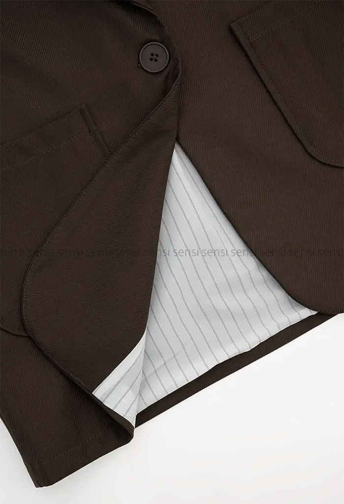 کت کتان کج راه آستر دار کد1004314