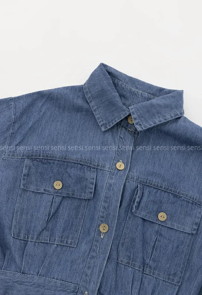 ماکسی جین جلو تمام دکمه کد1004316