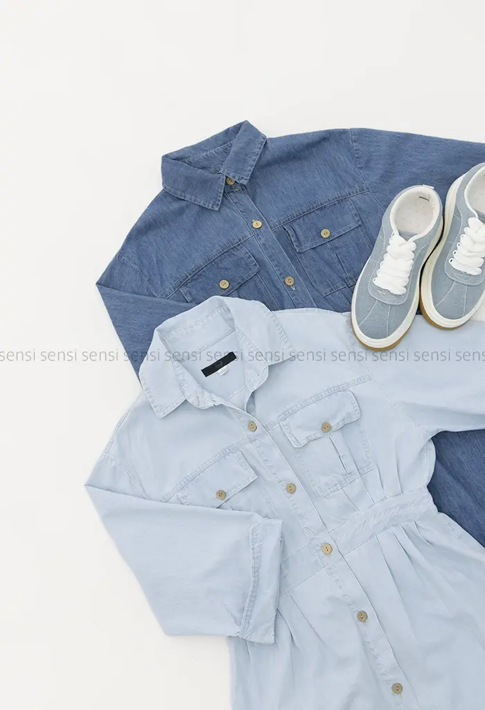 ماکسی جین جلو تمام دکمه کد1004316