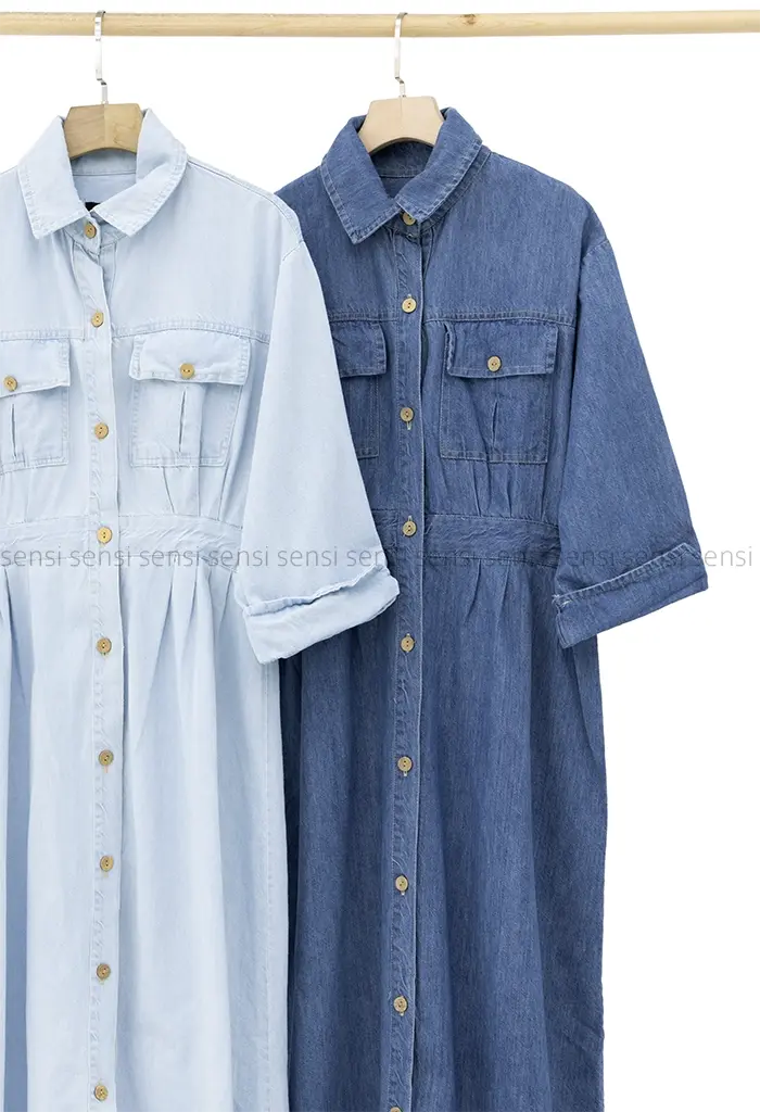 ماکسی جین جلو تمام دکمه کد1004316