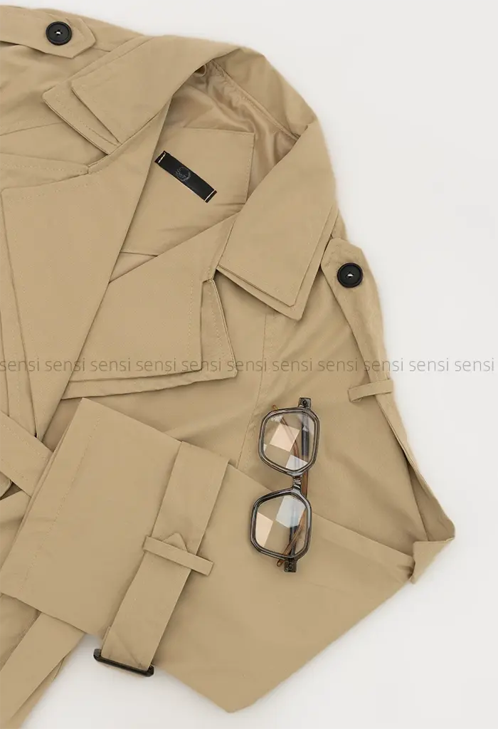 ترنچ کت کتان آستر دار @@کد1004362