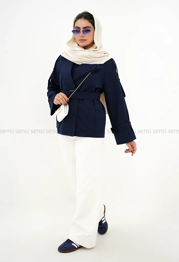 ترنچ کت کتان آستر دار @@کد1004362