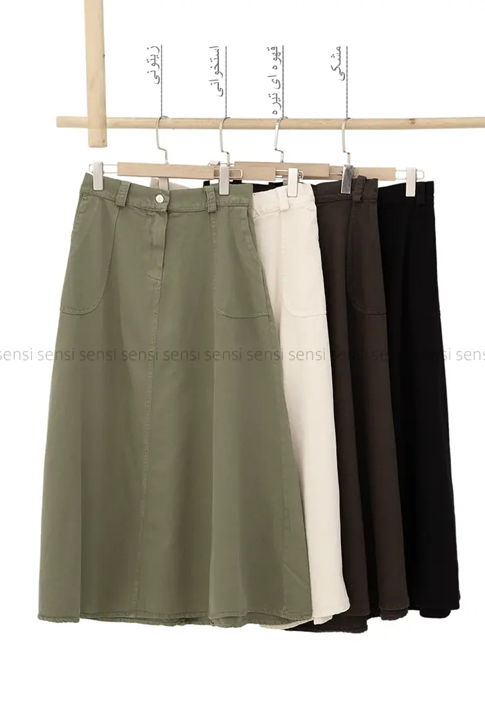 دامن بلند کتان کد1004490