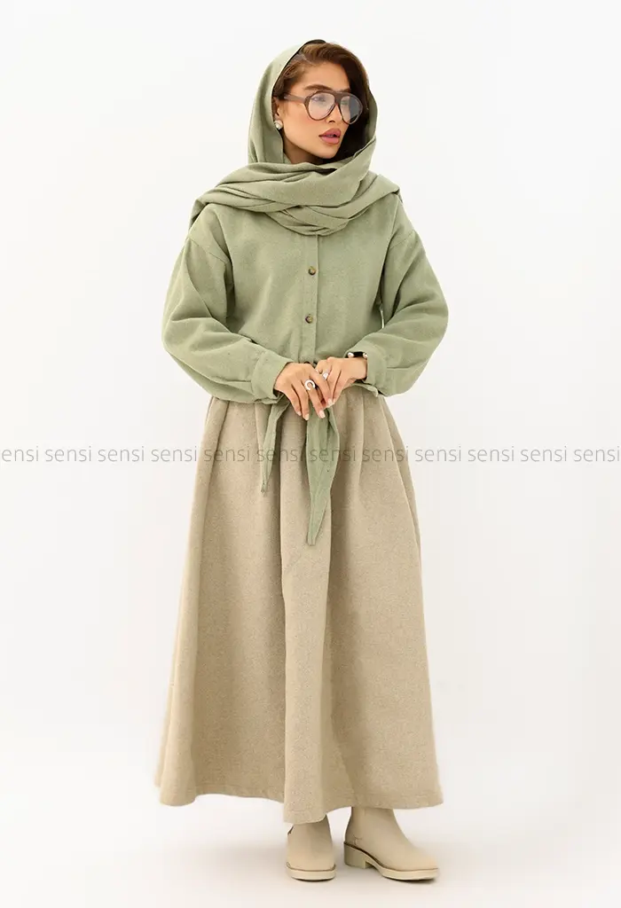 شومیز فوتر موهر جلو گره ای کد1004410