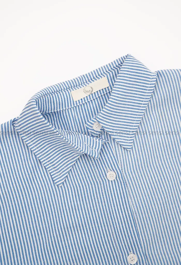 شومیز راه راه ابی کد1004481