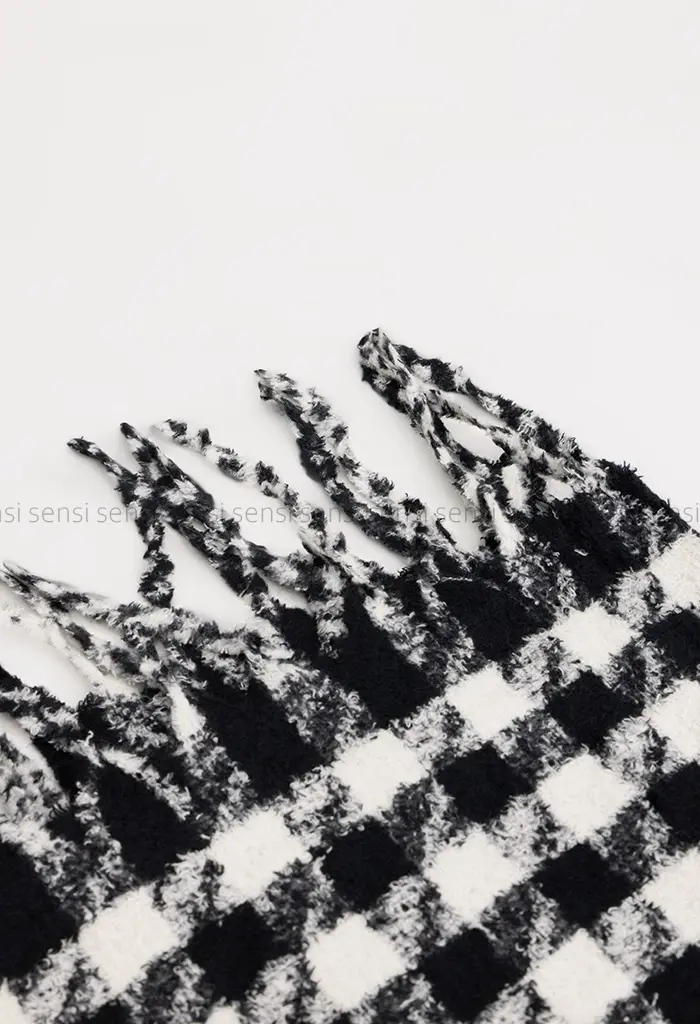 شال موهر پشمی چهار خونه کد1004420