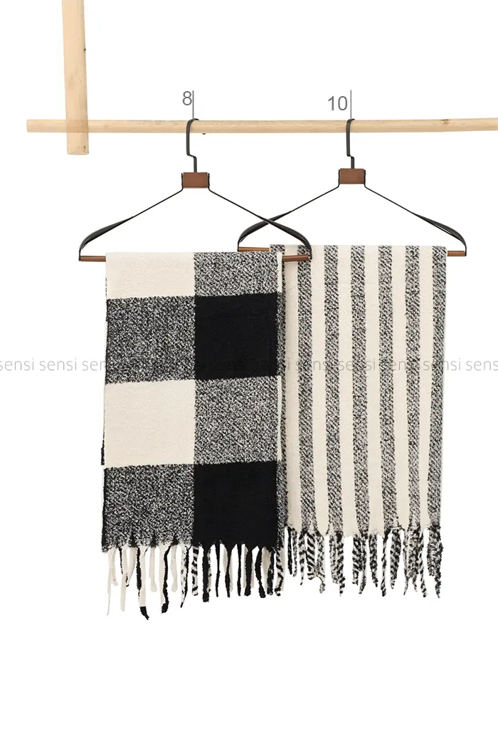 شال موهر پشمی چهار خونه کد1004420