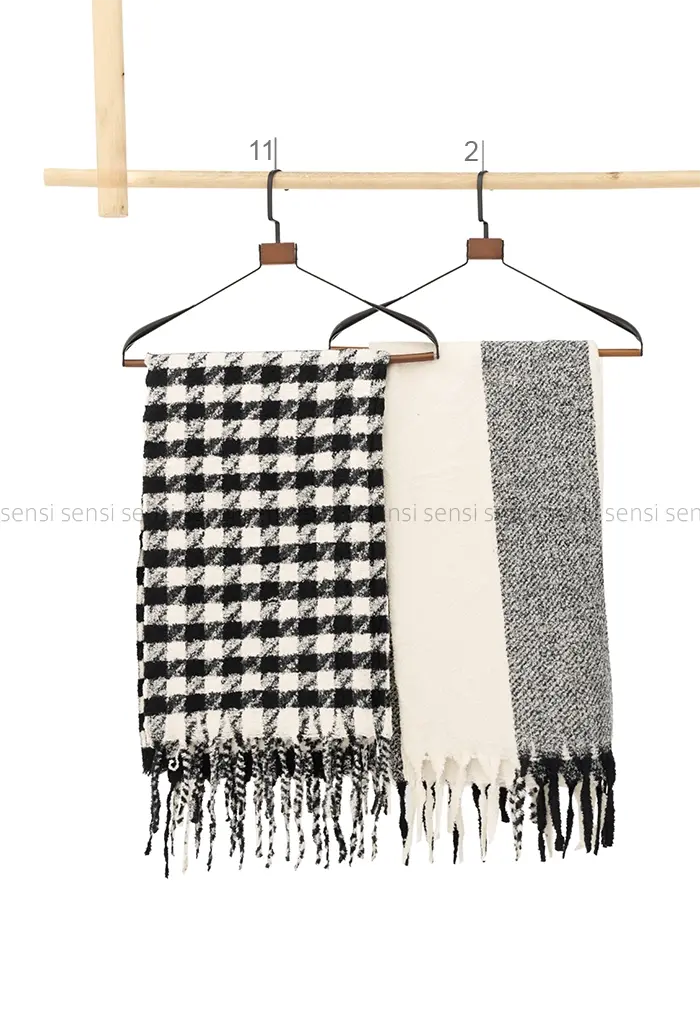 شال موهر پشمی چهار خونه کد1004420