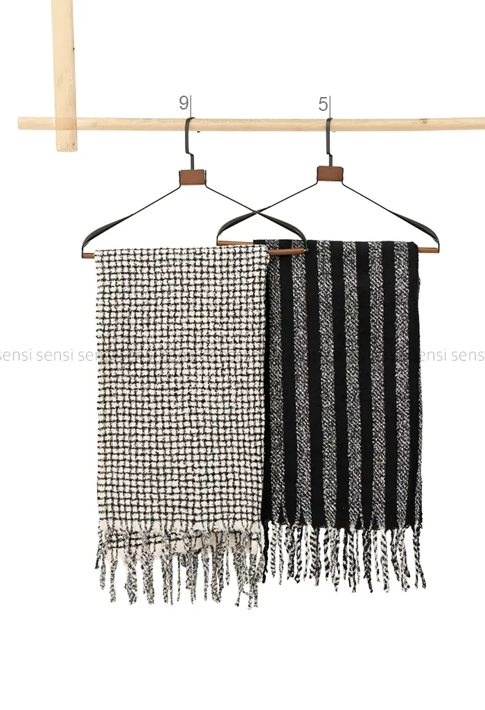 شال موهر پشمی چهار خونه کد1004420