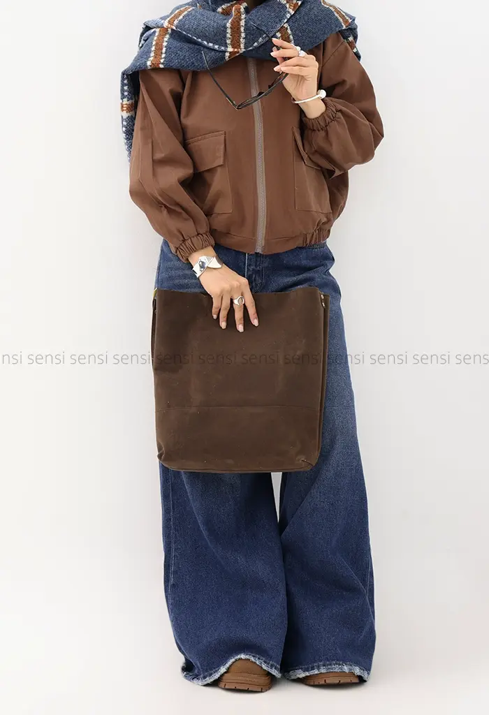 بامبر جلو زیپ لینن پاناما کد1004559