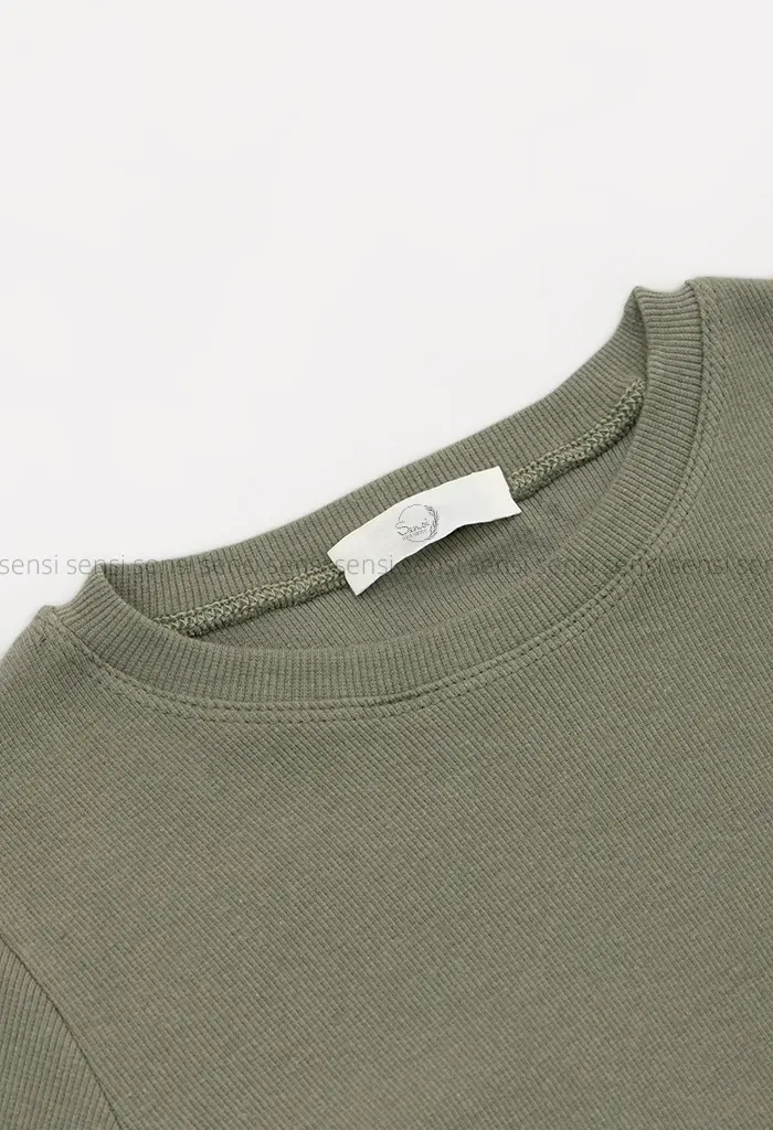 کراپ یقه گرد آستین بلند کد1004553