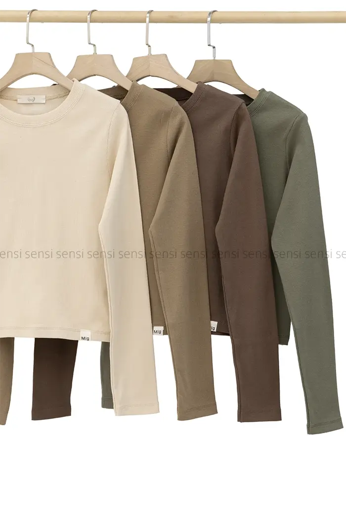 کراپ یقه گرد آستین بلند کد1004553