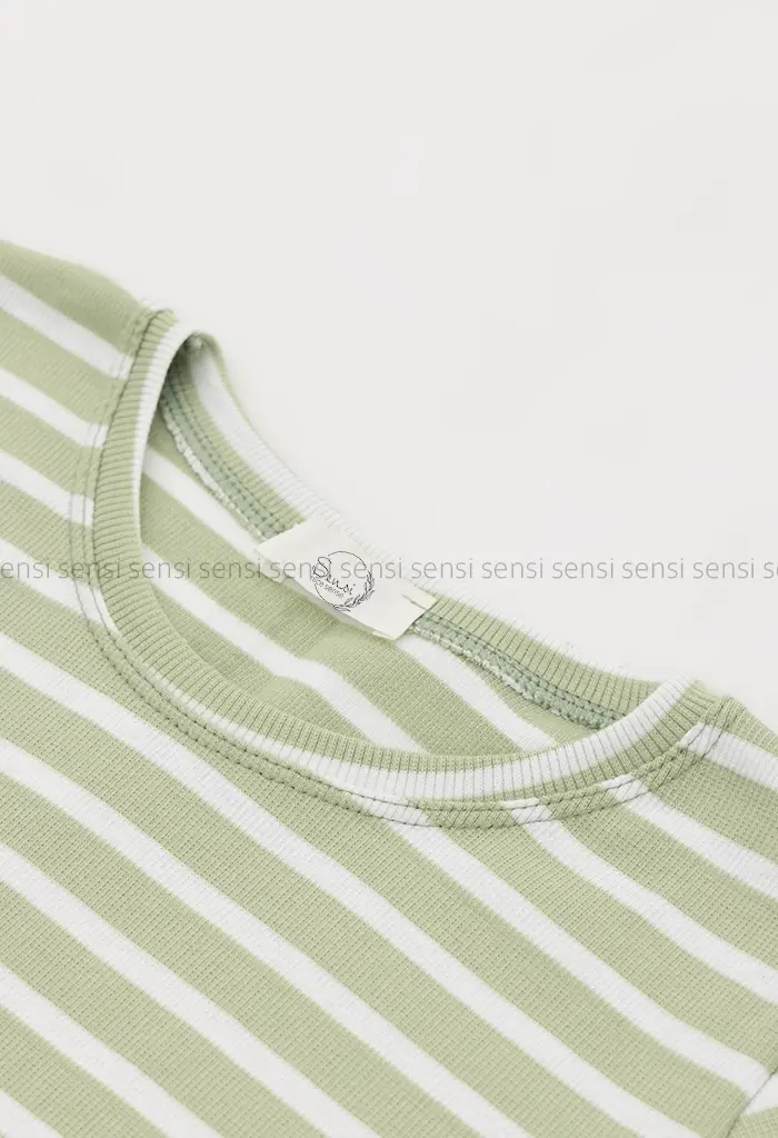 کراپ راه راه یقه گرد کد1004557