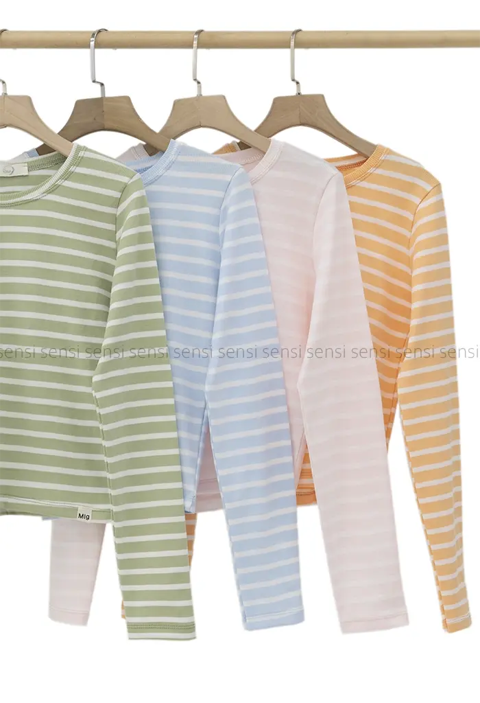 کراپ راه راه یقه گرد کد1004557