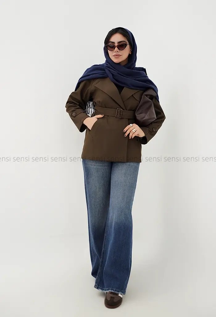 بارانی کوتاه آستردار کد1004465