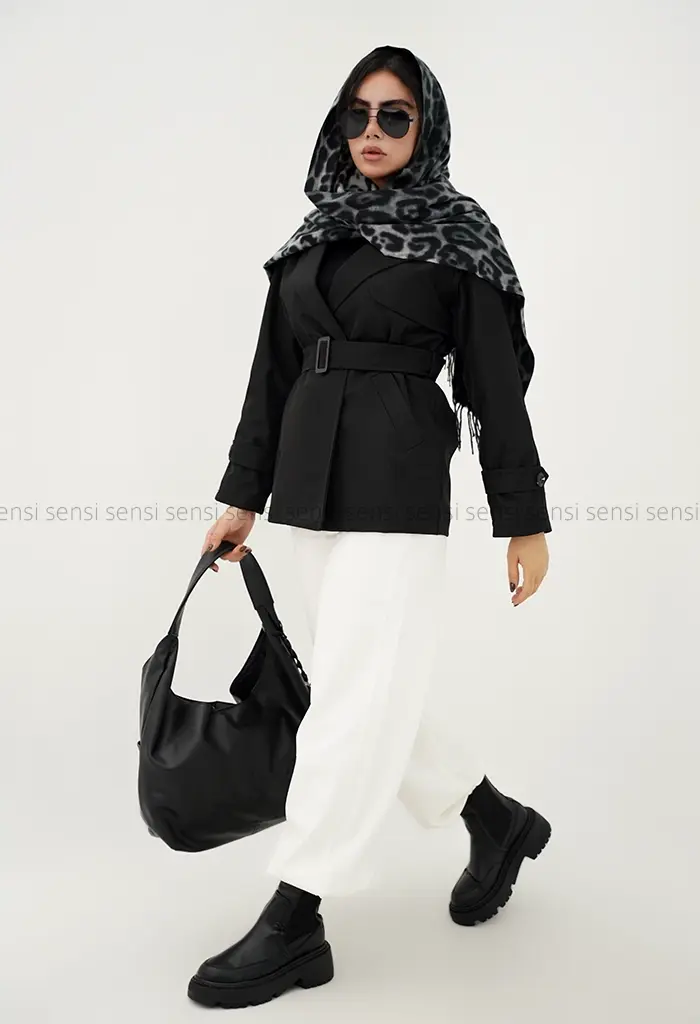 بارانی کوتاه آستردار کد1004465