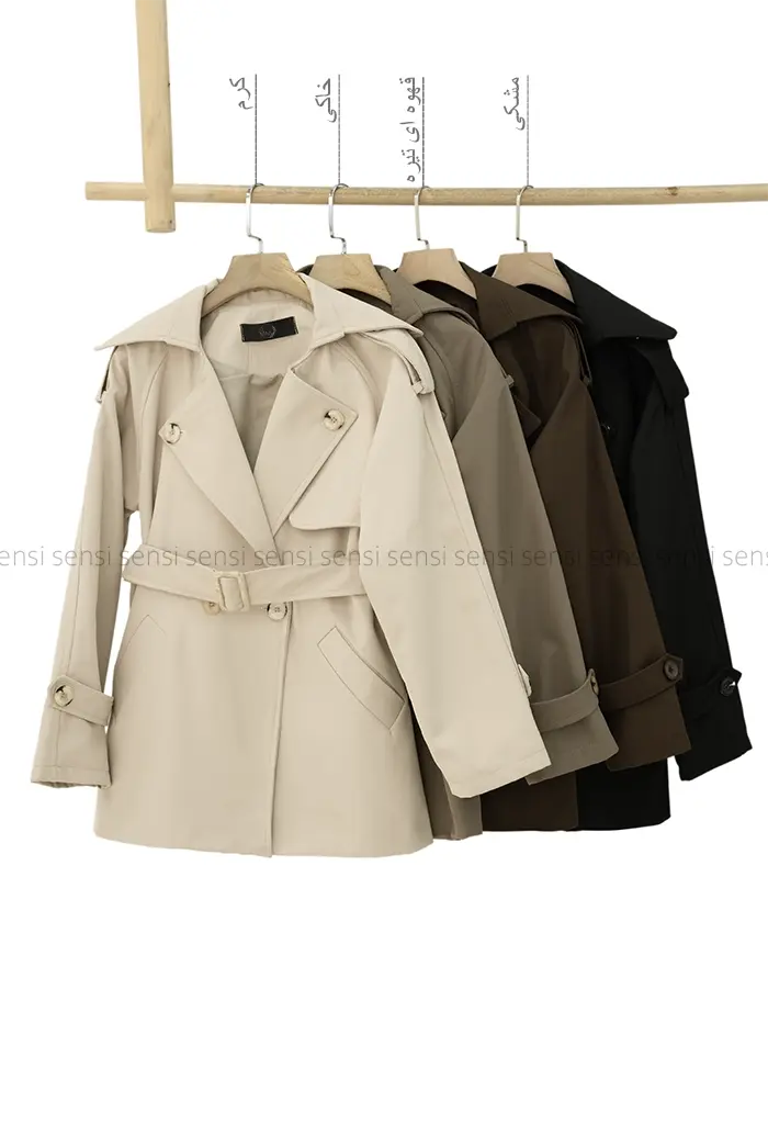 بارانی کوتاه آستردار کد1004465