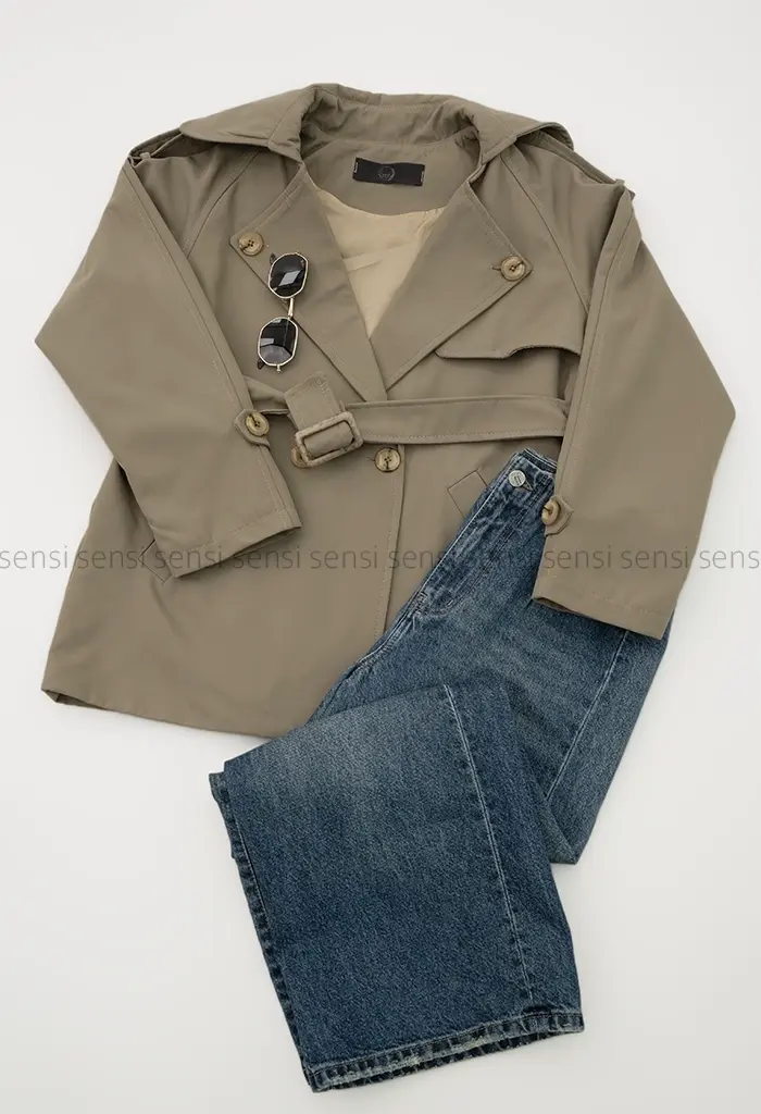 بارانی کوتاه آستردار کد1004465