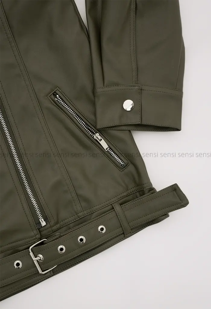 کت چرم زارا آستر دارکد1004564