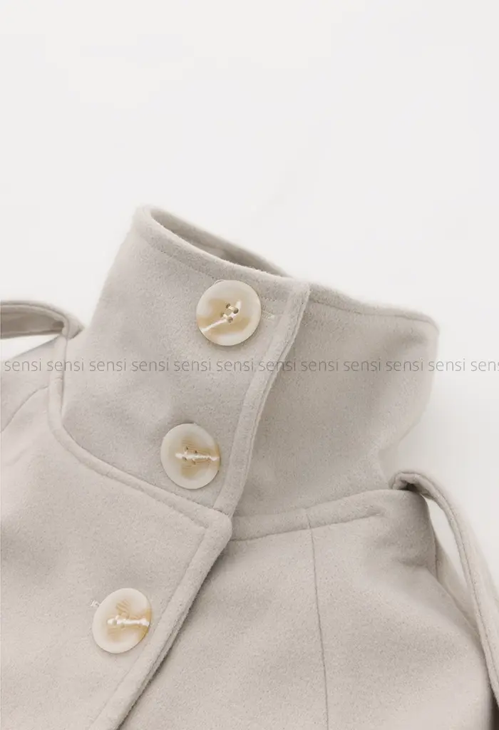 ترنچ کت یقه ایستاده فوتر@کد1004636