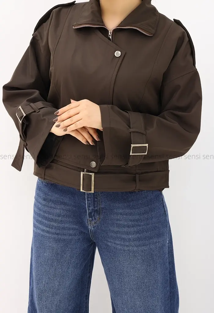 ترنچ کت پایین کمربندی @@کد1004622