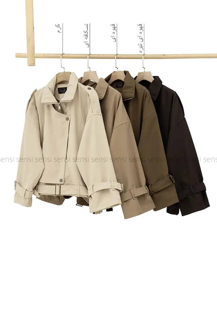 ترنچ کت پایین کمربندی @@کد1004622