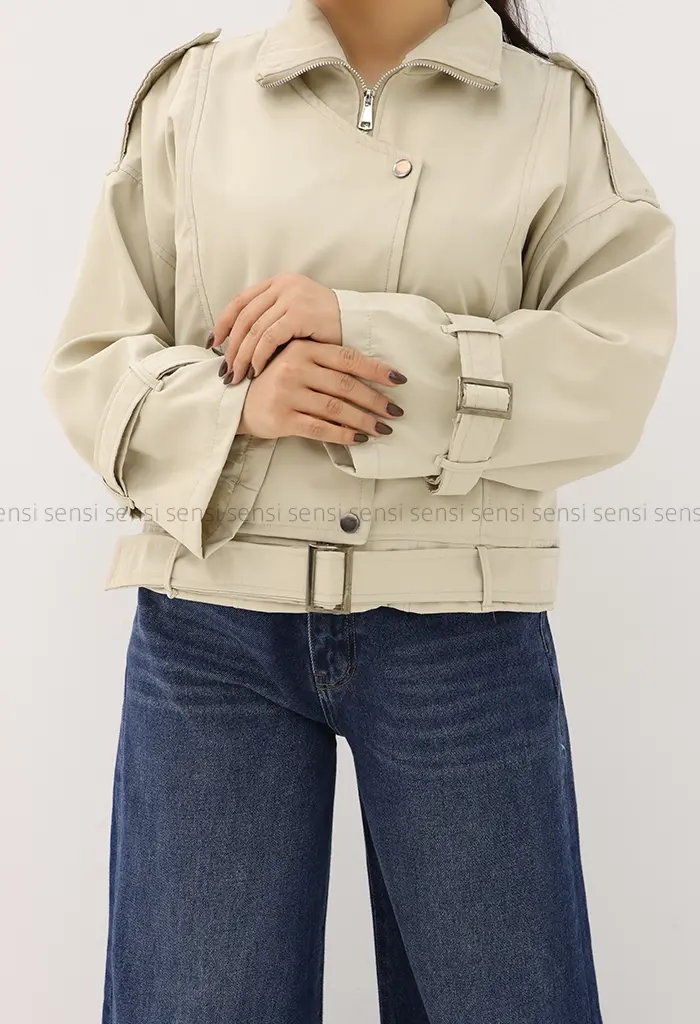 ترنچ کت پایین کمربندی @@کد1004622