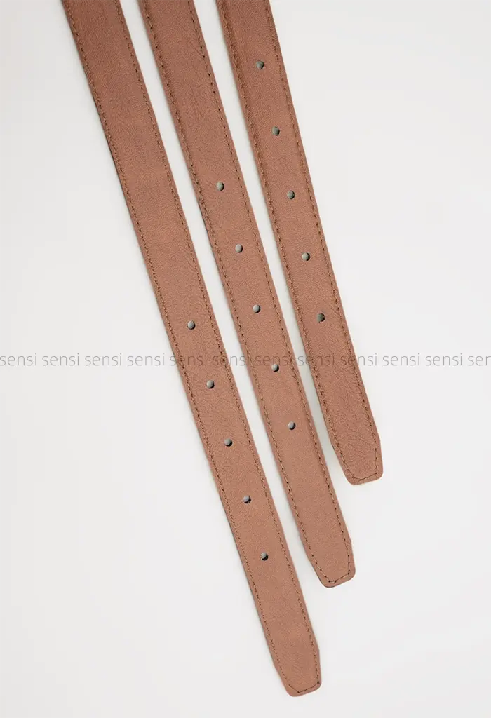 کمربند چرم رنگی دوردوخت کد1004578