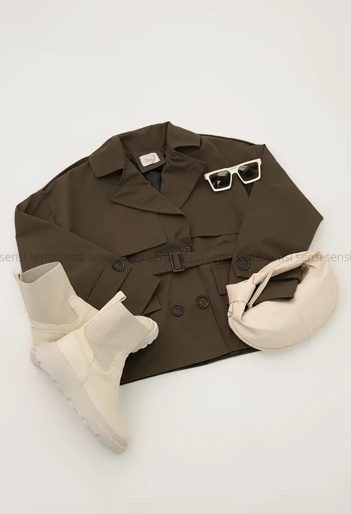 ترنچ کت کتان آستر دار @کد1004648