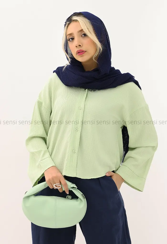 شومیز یقه7 اطلس کد1004751