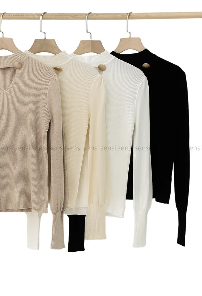 بلوز بافت یقه دکمه نما کد1004717